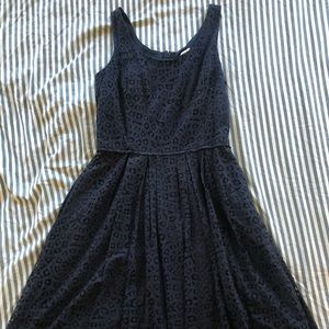 J.Crew A-line Navy Lace Dress